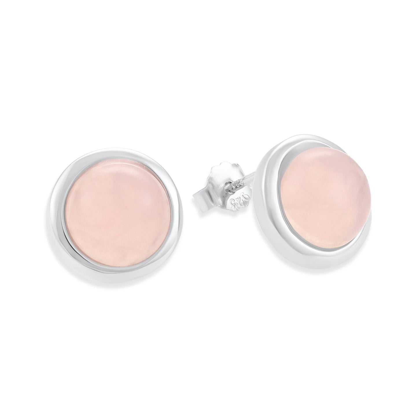 Plated Earrings with Pink Quartz