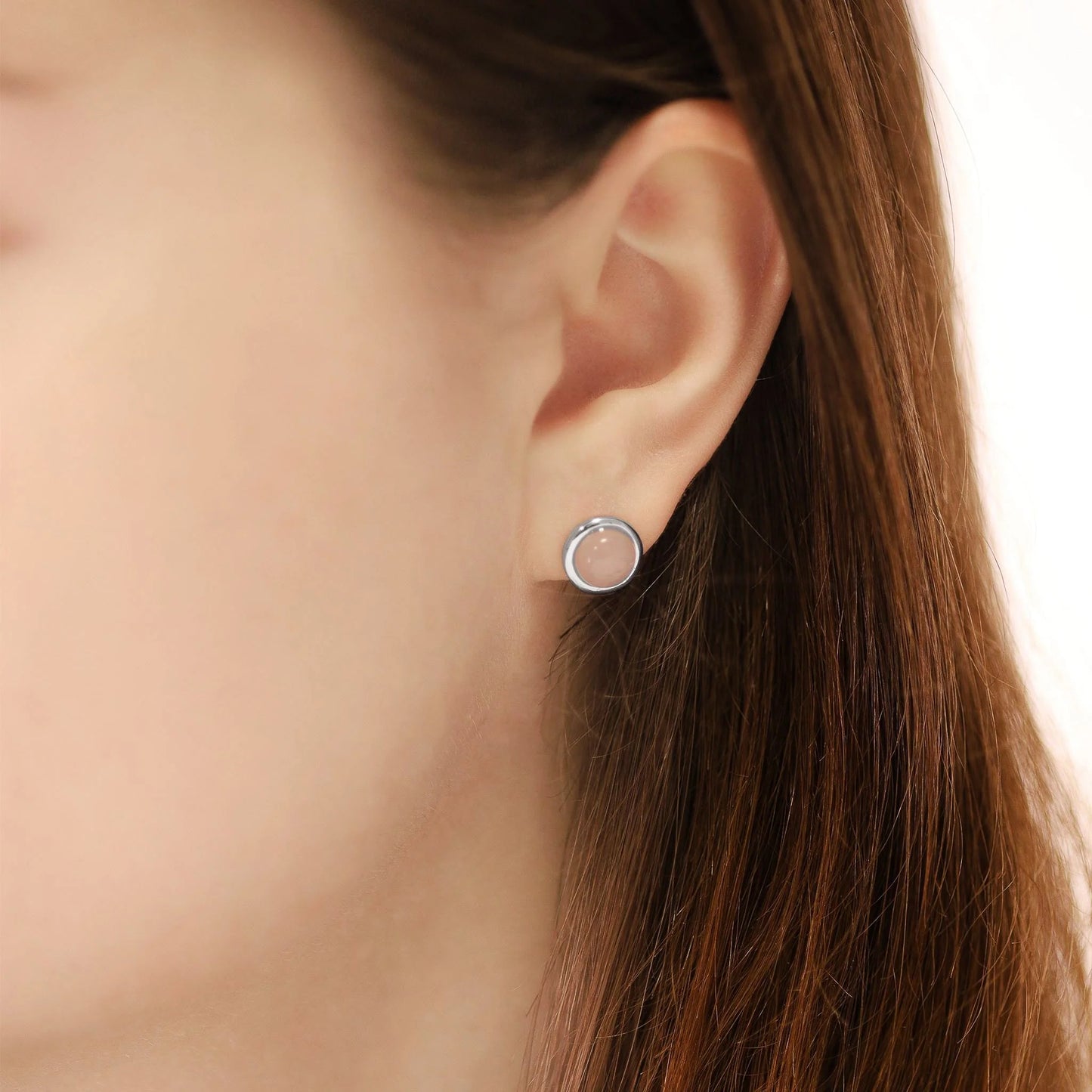 Plated Earrings with Pink Quartz