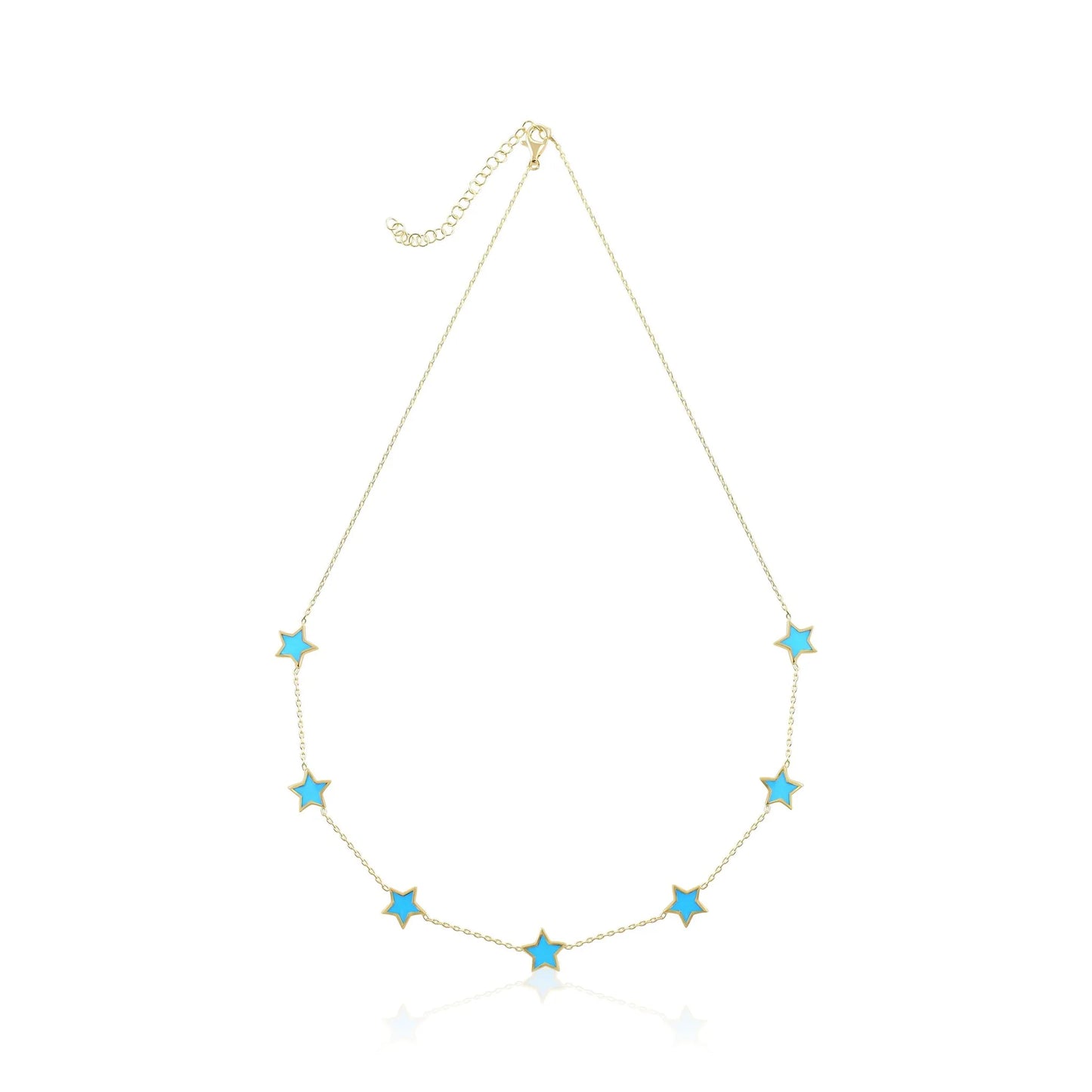 925 sterling silver blue star necklace
