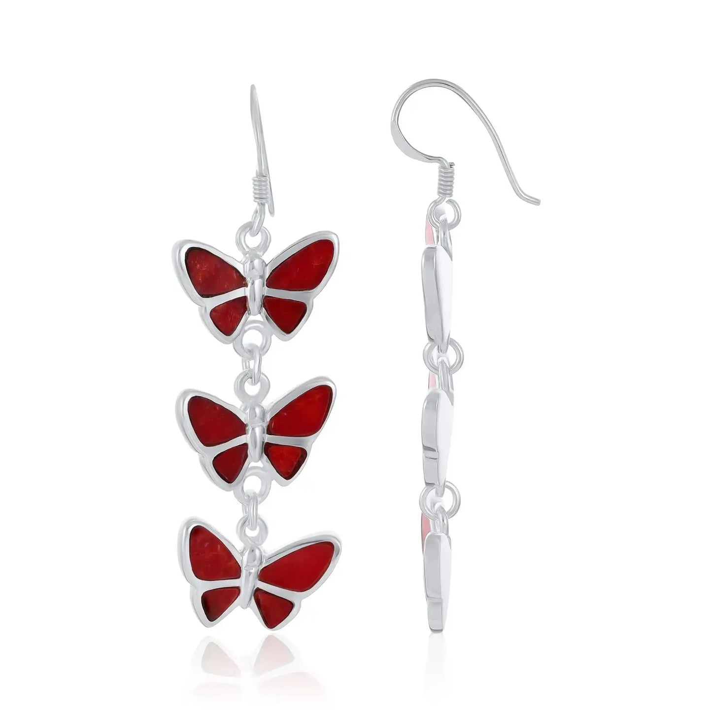 925 Sterling Silver Blue Butterfly Earrings
