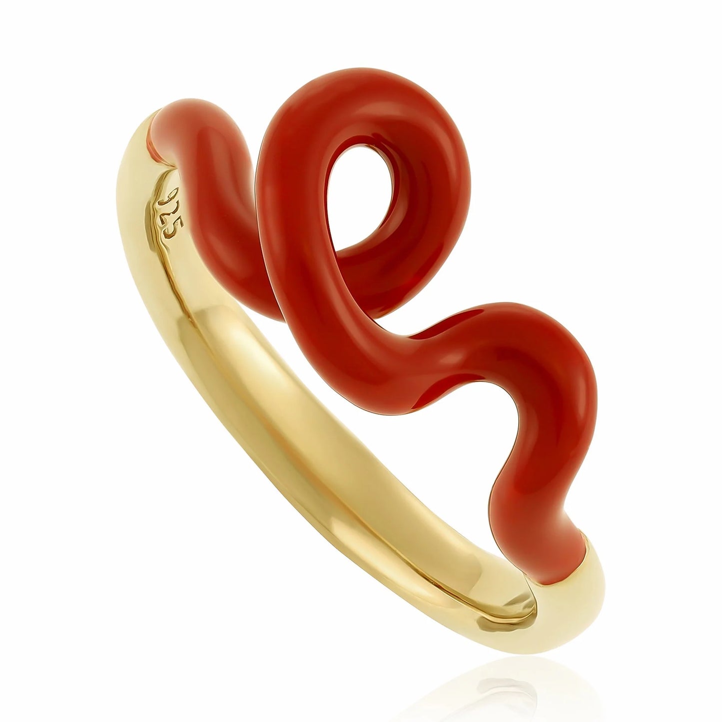 Sterling Silver Rhodium Plated Enamel Twist Ring