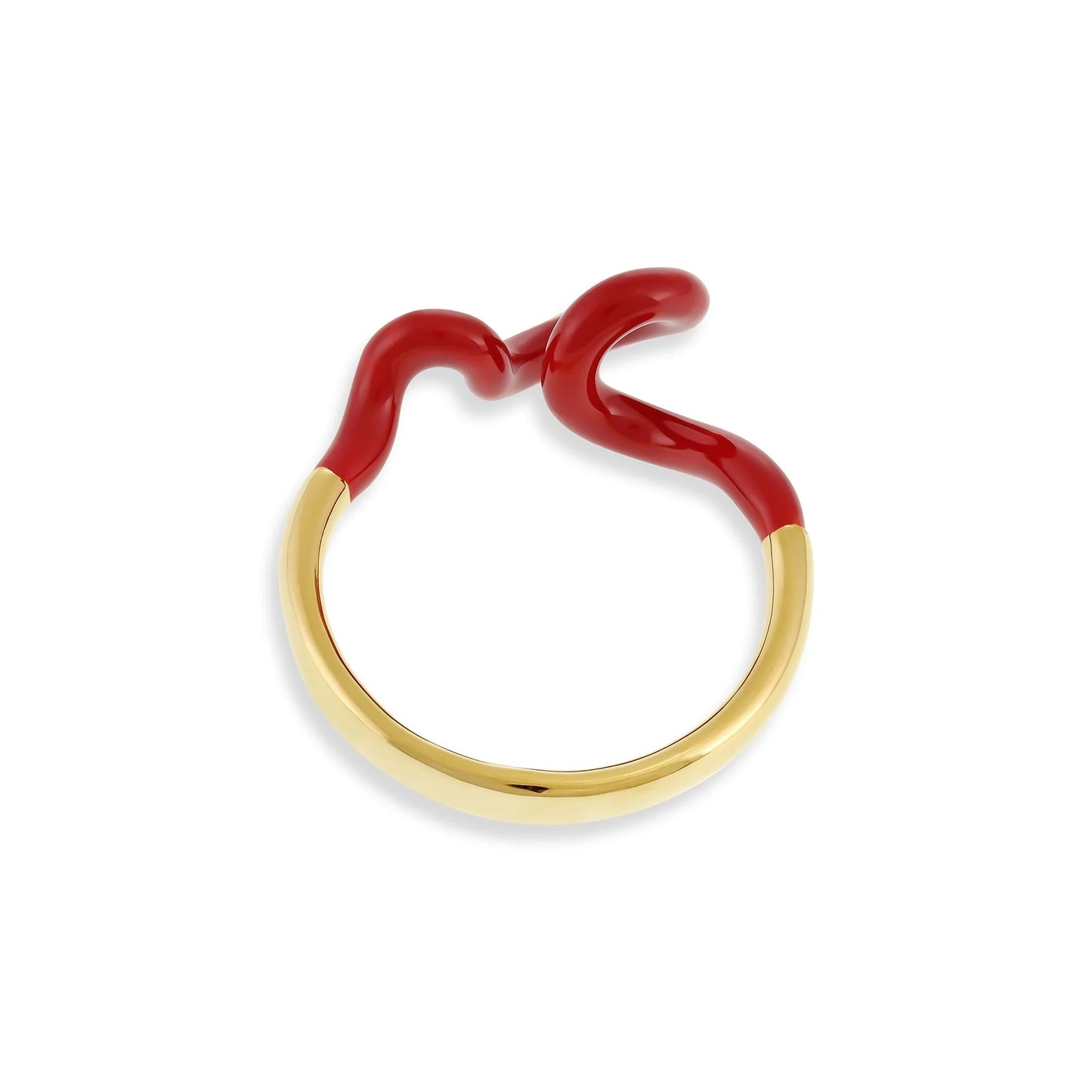 Sterling Silver Rhodium Plated Enamel Twist Ring