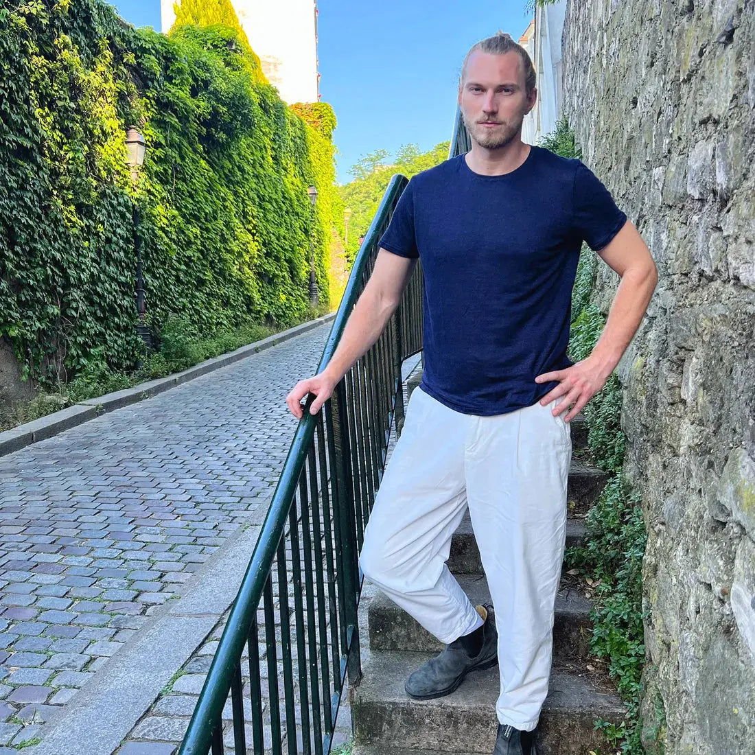 Straight Cut Pants - 100% Thick Cotton, Made in France - My Luxe Brands