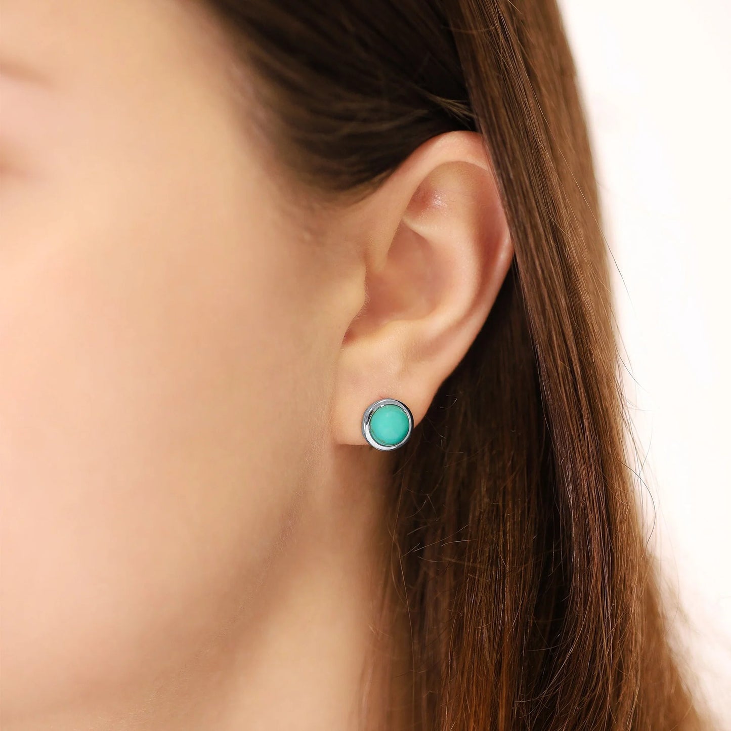 Plated Earrings with Turquoise Quartz