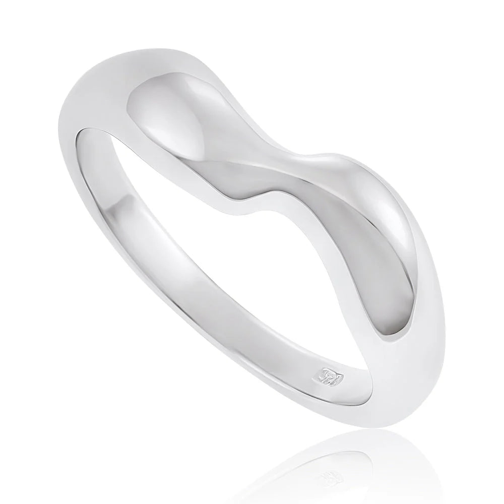 Sterling Silver Rhodium Plated Single Twist Ring