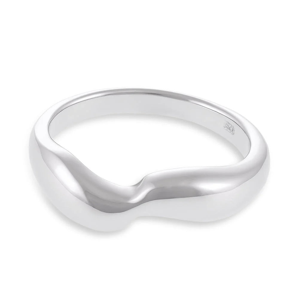Sterling Silver Rhodium Plated Single Twist Ring
