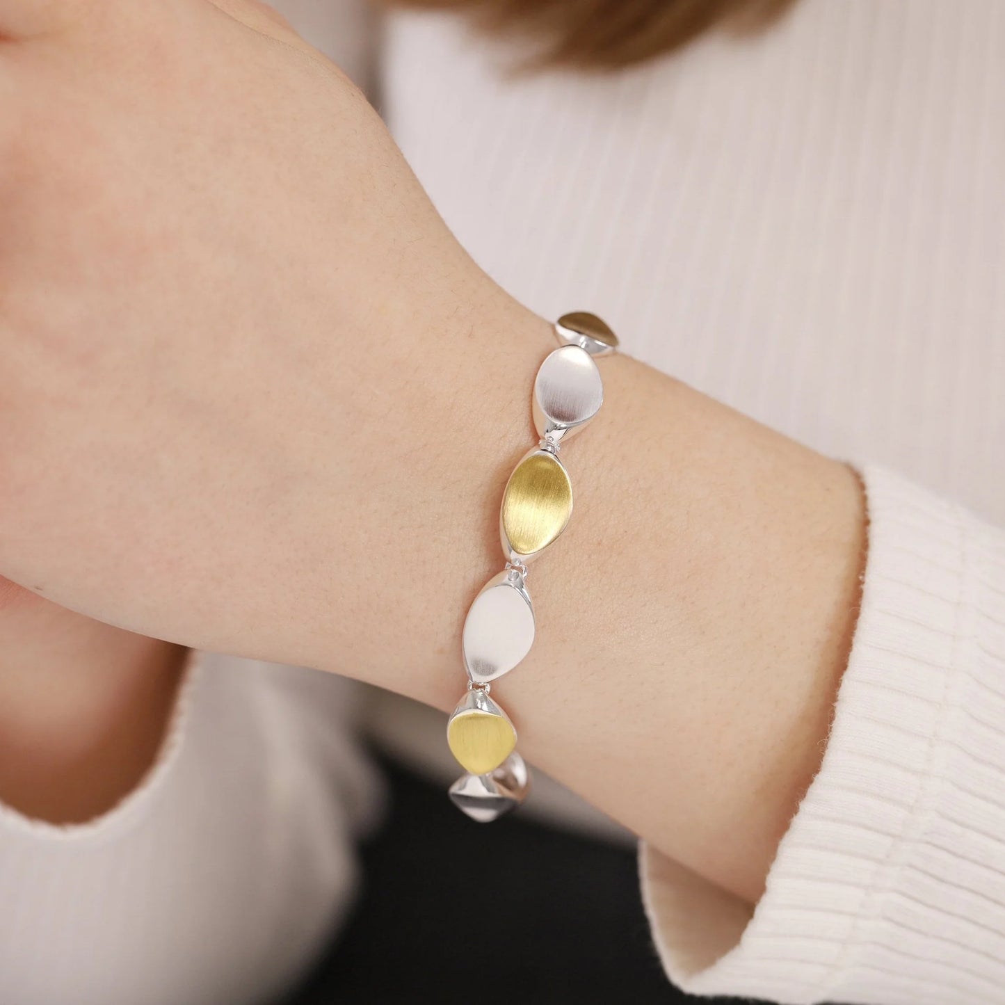 Sterling Silver Two Tone Bracelet