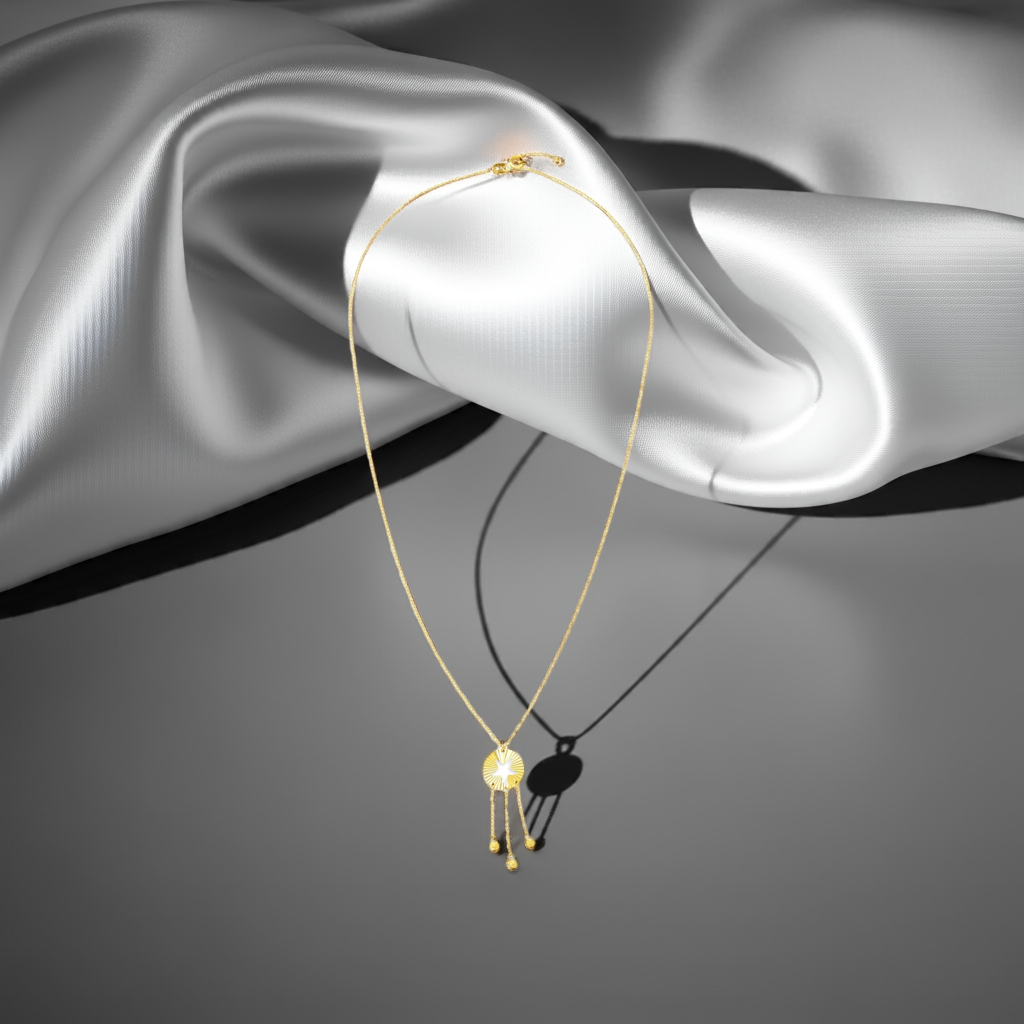 14ct Yellow Gold Bead Star Necklace