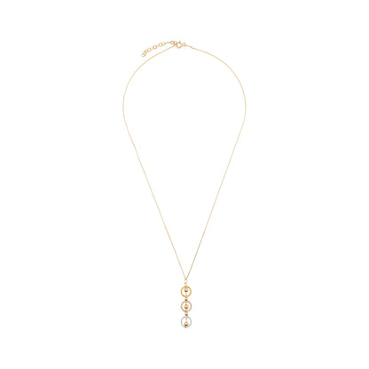 9ct Yellow Gold Tri Colour Pendant Necklace