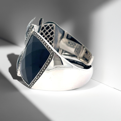 925 Silver Sterling Silver Black Onyx Bangle