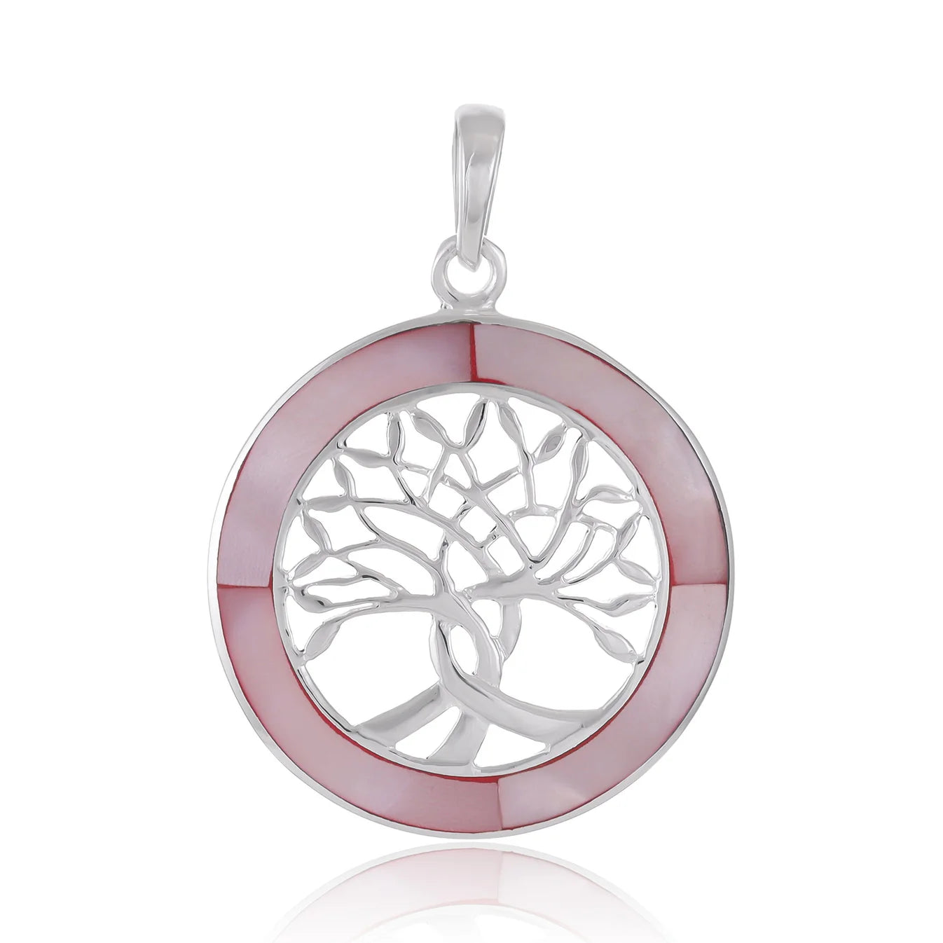 Sterling Silver Abalone Shell Tree Of Life Pendant
