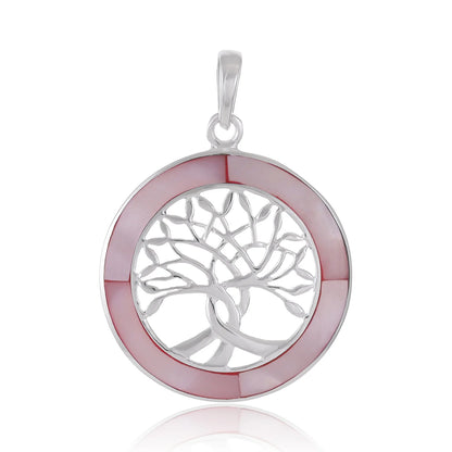 Sterling Silver Abalone Shell Tree Of Life Pendant