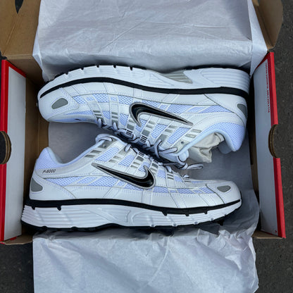 Nike P-6000 White Metallic Silver Black