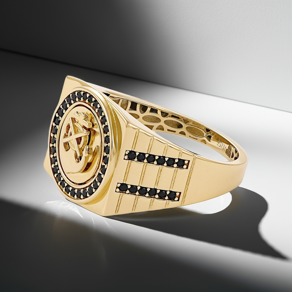 14ct Yellow Anchor Gold Signet Ring
