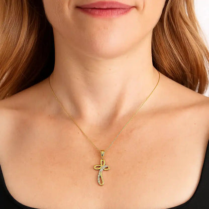 9ct Yellow Gold Cubic Zirconia Cross Pendant