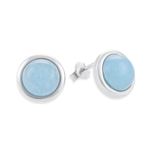 Plated Earrings with Blue Quartz