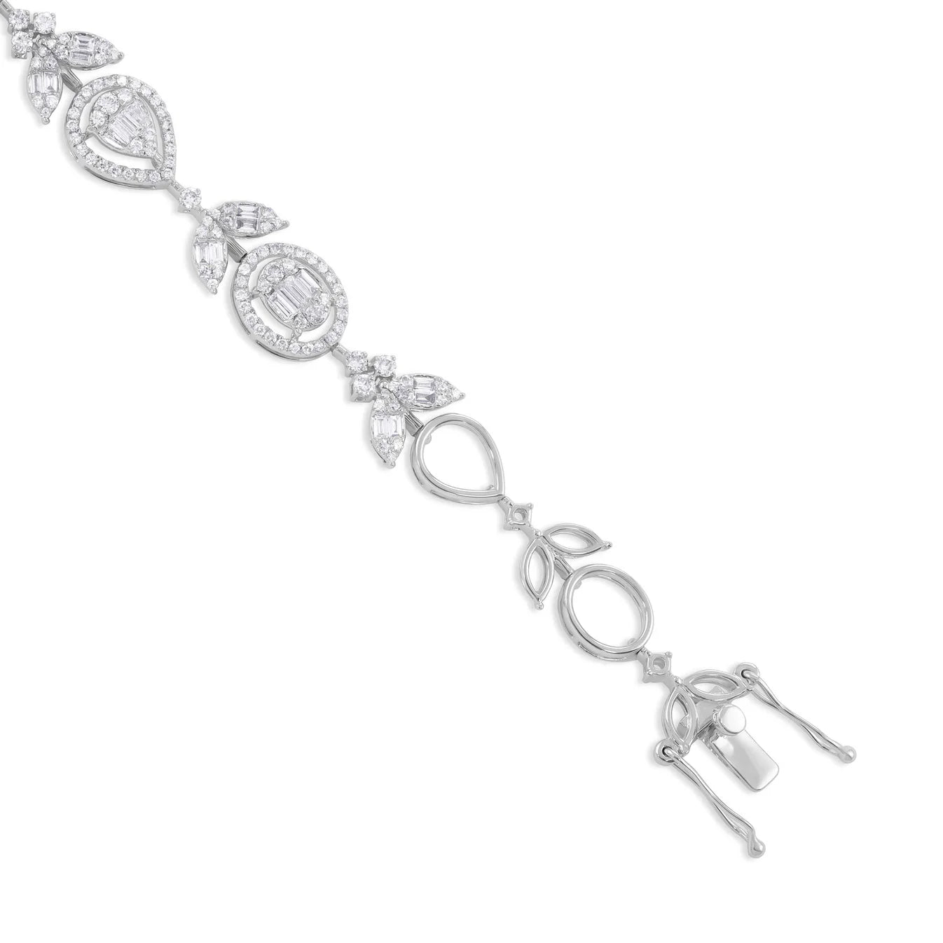 18ct White Gold Tulip Diamond Bracelet
