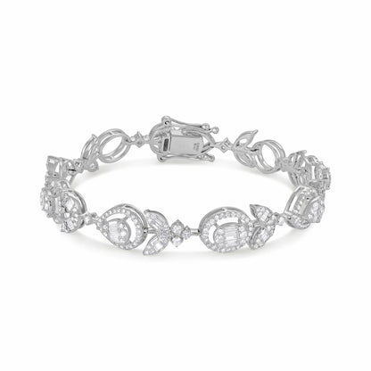18ct White Gold Tulip Diamond Bracelet