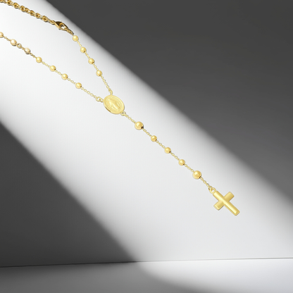 14ct Yellow Gold Bead Rosary Necklace
