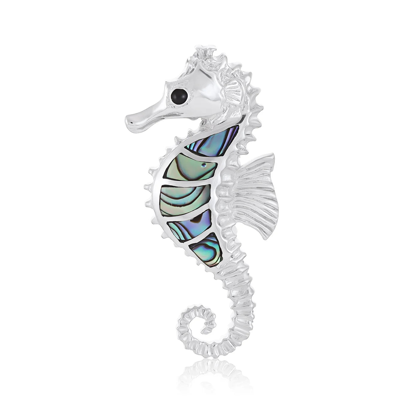 Round 925 Sterling Silver Abalone Shell Peacock Pendant