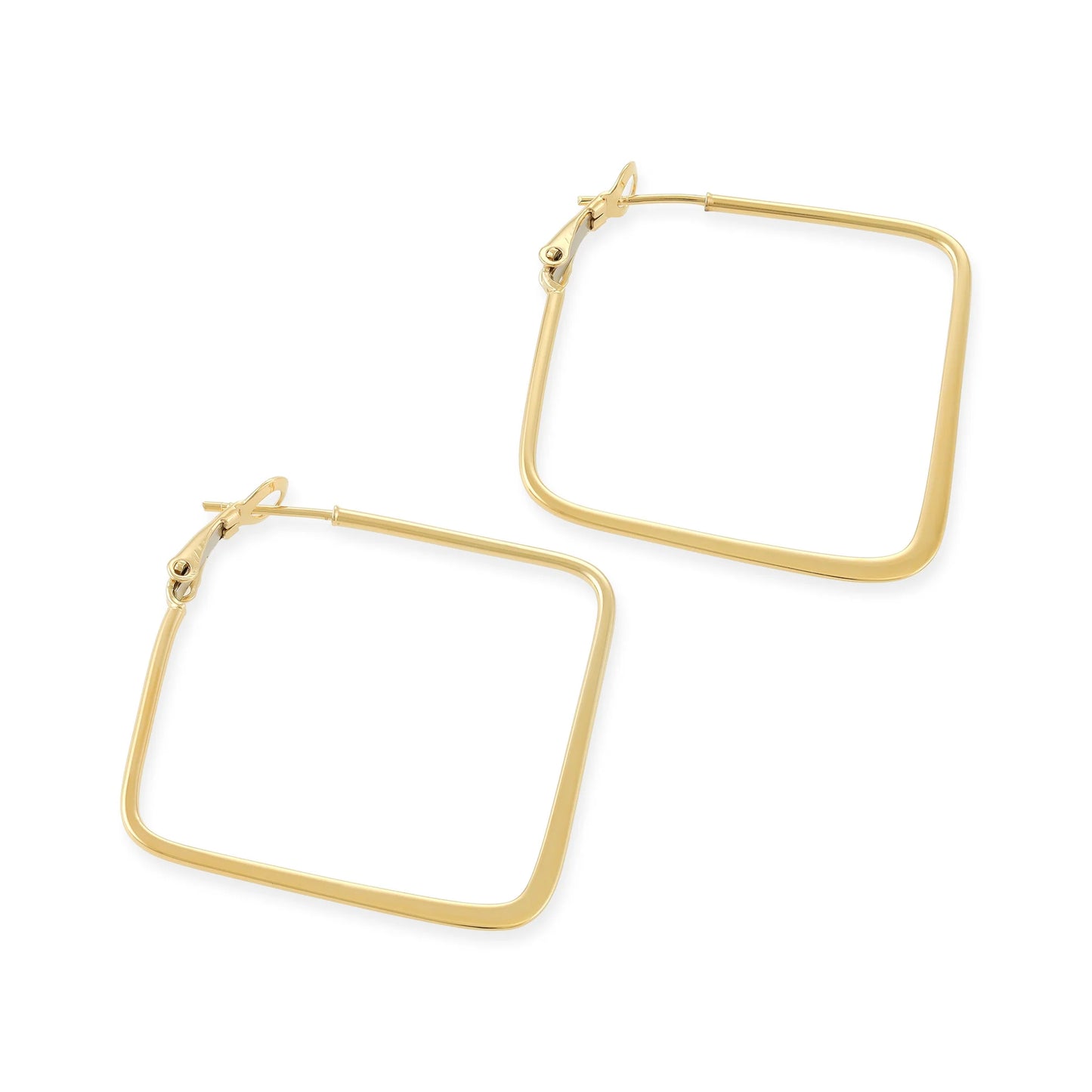Gold Plated Square Hoop Earrings