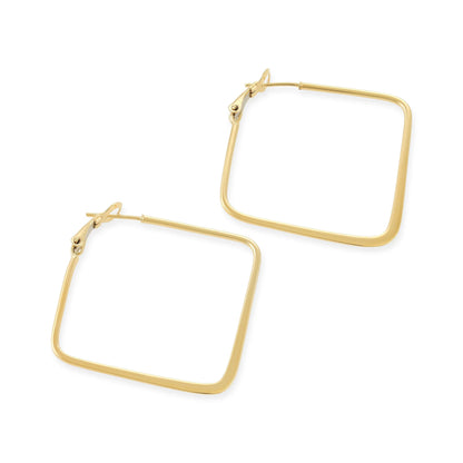 Gold Plated Square Hoop Earrings