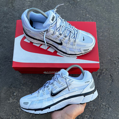 Nike P-6000 White Metallic Silver Black