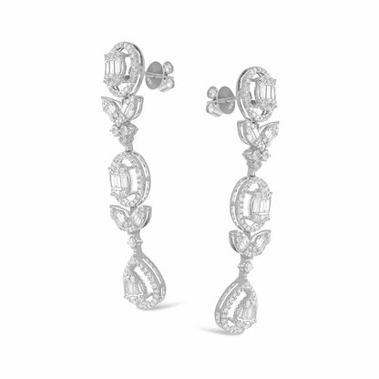 18ct White Gold Diamond Earrings