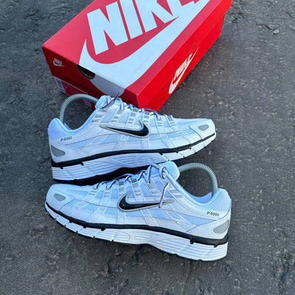 Nike P-6000 White Metallic Silver Black