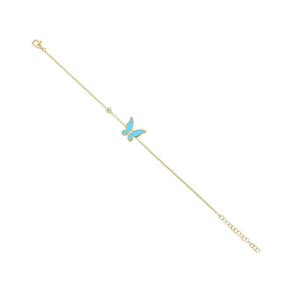 925 sterling silver blue butterfly bracelet
