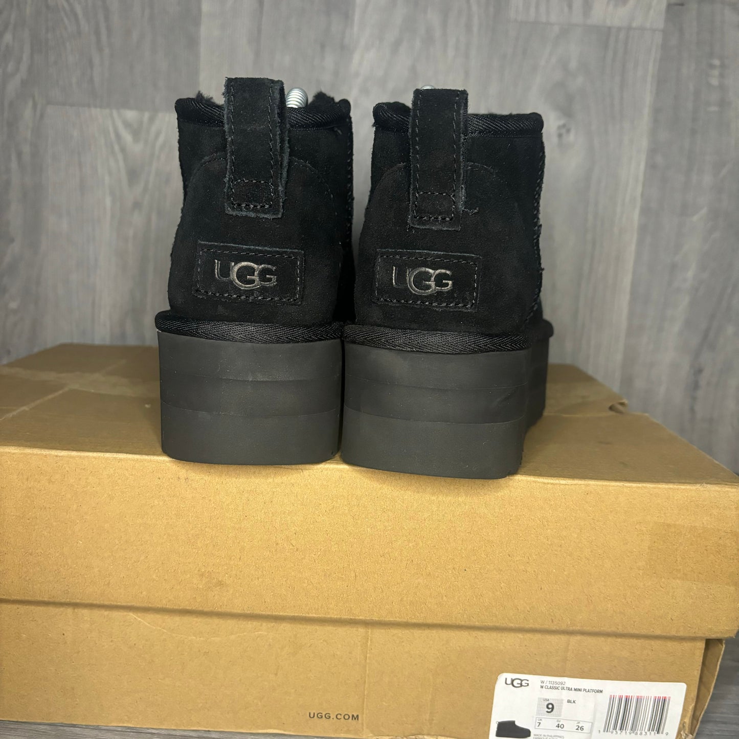 UGG Ultra Mini Platforms Black - Brand New Damaged box - My Luxe Brands