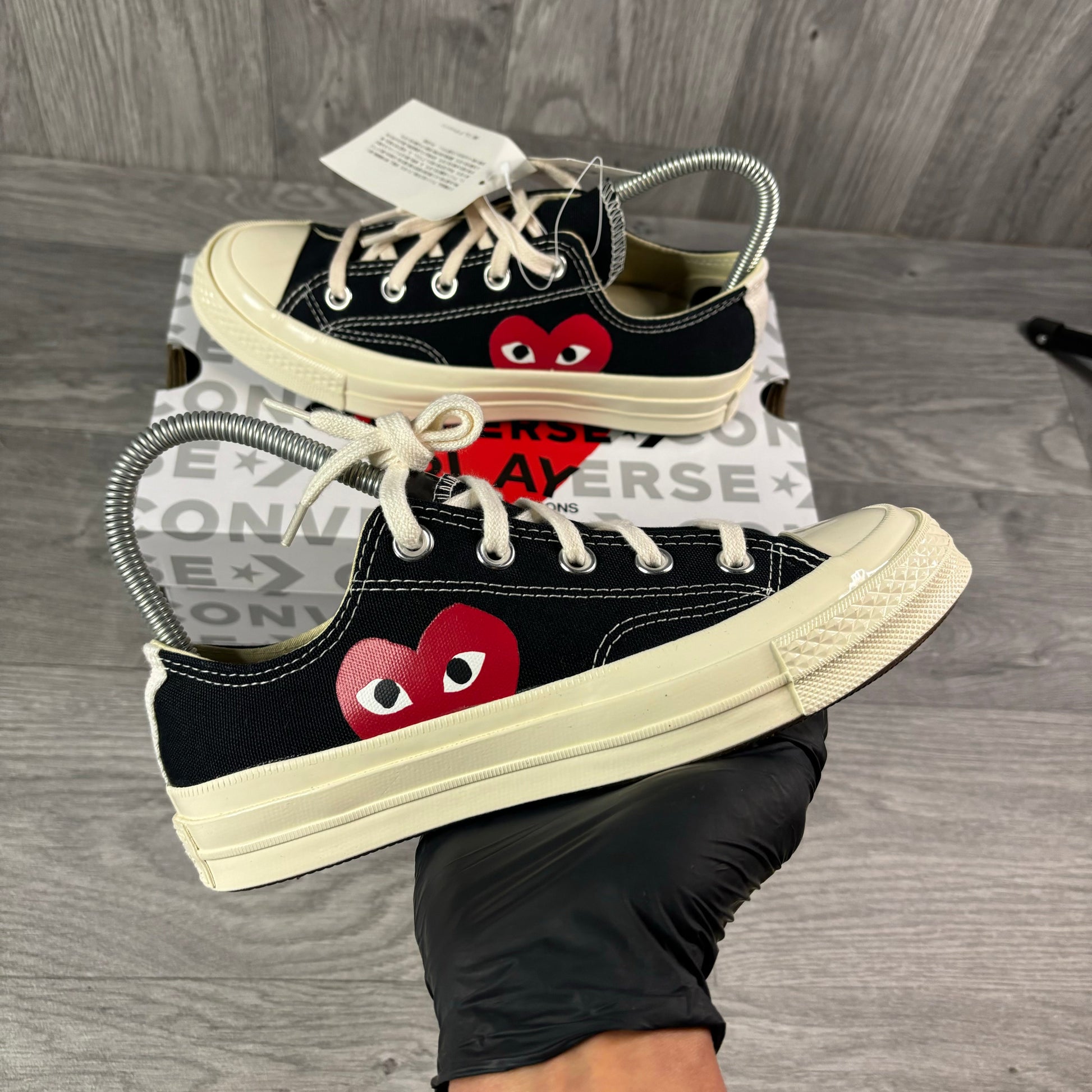 Converse x Comme des Garçons Play Chuck 70 Black/White/High Risk Red - My Luxe Brands