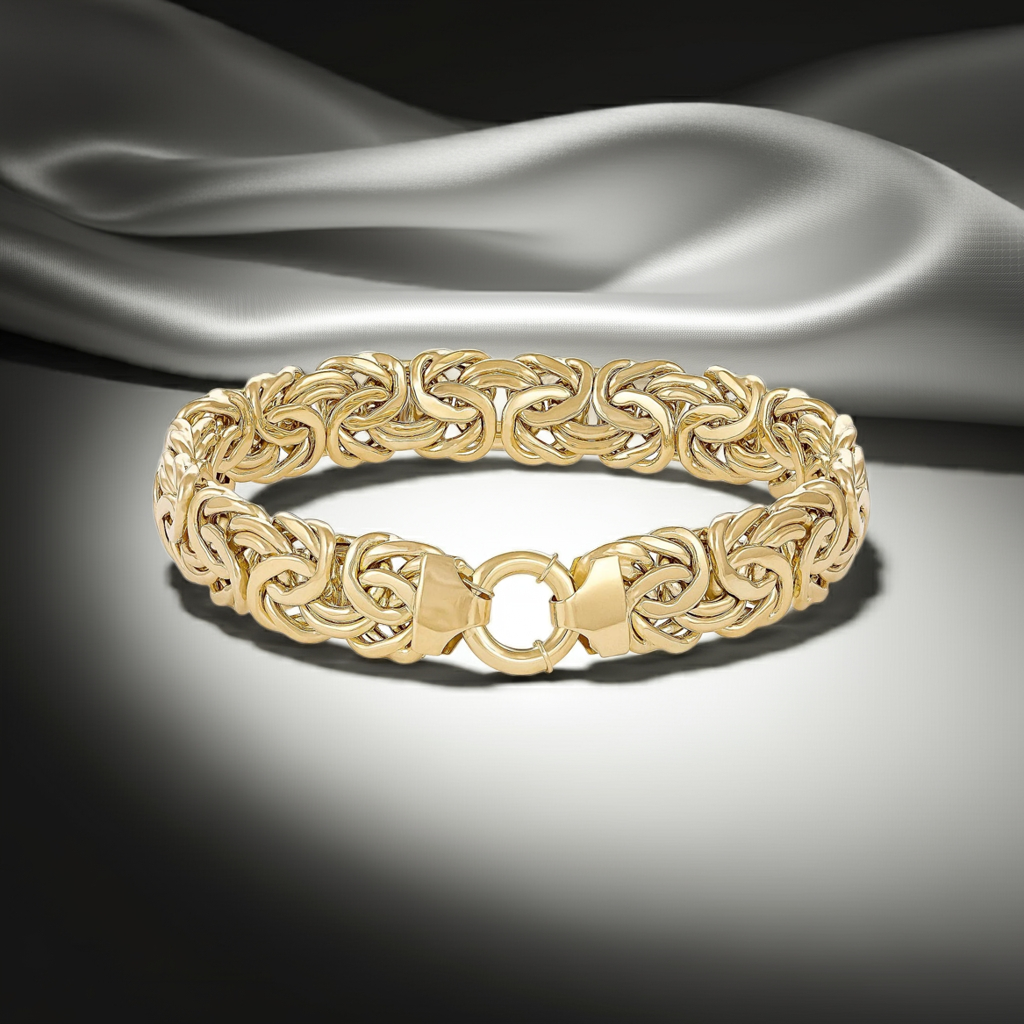 14ct Yellow Gold Byzantine Chain Bracelet