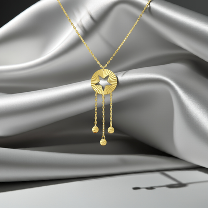 14ct Yellow Gold Bead Star Necklace