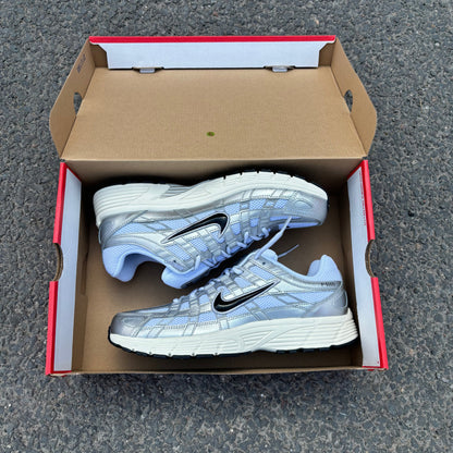 Nike P-6000 White Metallic Silver Flat Silver Black