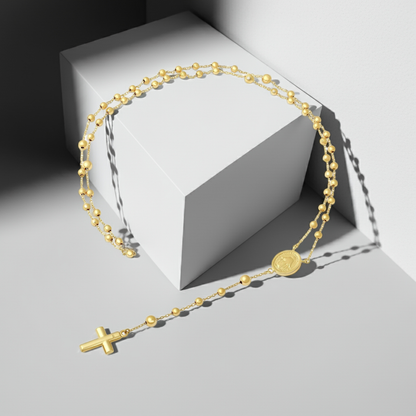 14ct Yellow Gold Bead Rosary Necklace