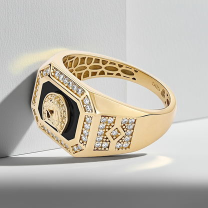 14ct Yellow Gold Horse Detail Signet Ring