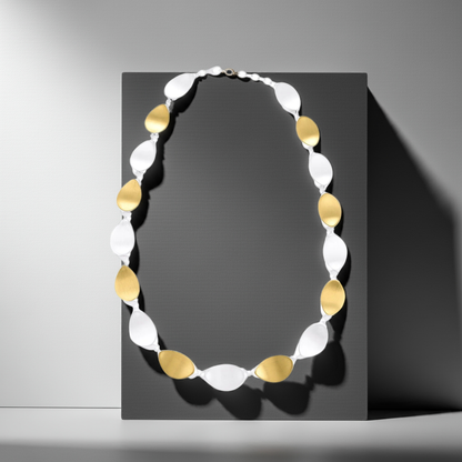 925 Sterling Silver Two Tone Necklace
