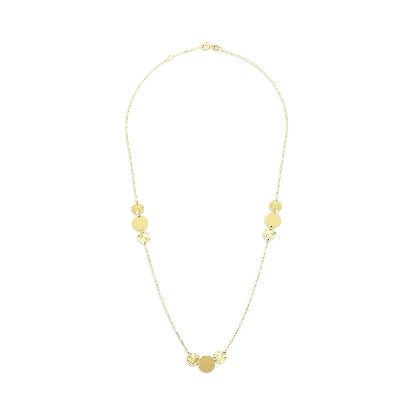 14ct Yellow Gold Circle Detail Necklace