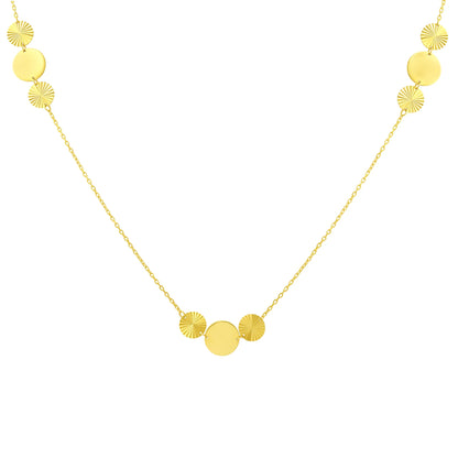 14ct Yellow Gold Circle Detail Necklace