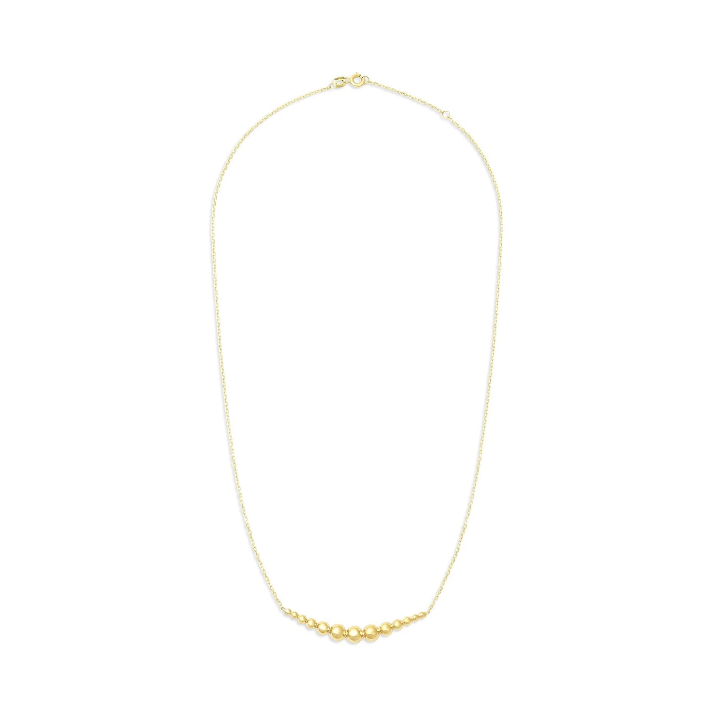 14ct Yellow Gold Beaded Horizontal Bar Necklace