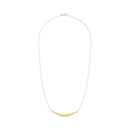 14ct Yellow Gold Beaded Horizontal Bar Necklace