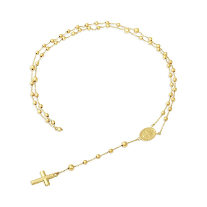 14ct Yellow Gold Bead Rosary Necklace