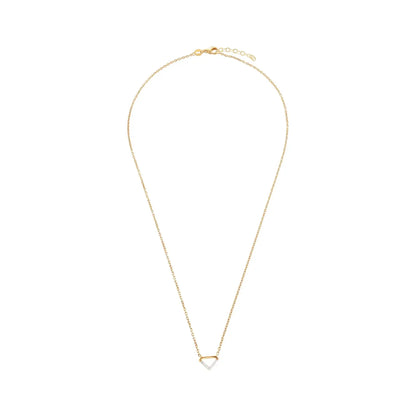 9ct Yellow Gold Cubic Zirconia Triangle Pendant Necklace
