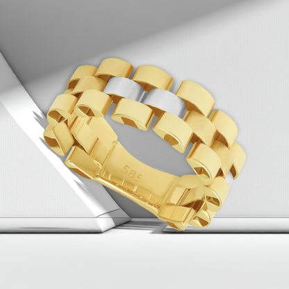 14ct Yellow Fancy Link Ring