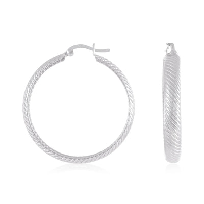 925 Sterling Silver Rigid Hoop Earrings