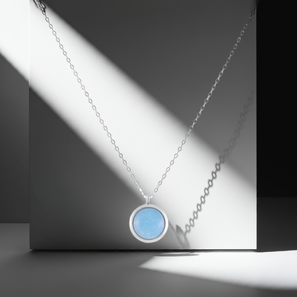 925 Sterling Silver Rhodium Plated Necklace with Blue Quartz Stone
