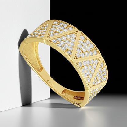 14ct Yellow Gold Cubic Zirconia Ring