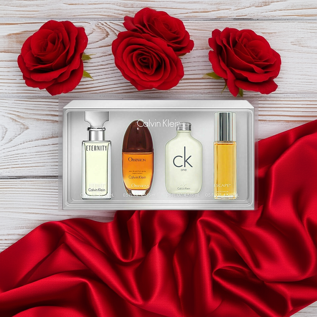 Calvin Klein Collection Gift Set 15ml Eternity EDP Spray + 15ml Obsession EDP Spray + 15ml CK One EDT Spray + 15ml Escape EDP Spray