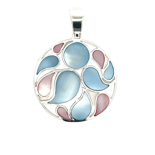 Sterling Silver Multi Colour Of Mop Shell Pendant
